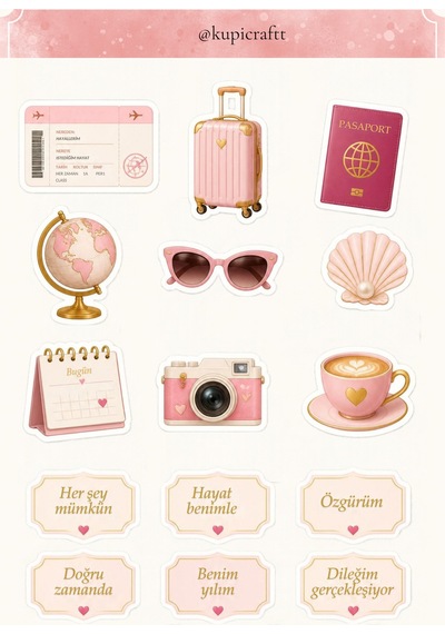 6 Sayfa Manifest Günlüğü Sticker Set 777 Manifest Panosu Ajanda Scrapbook Journal 0