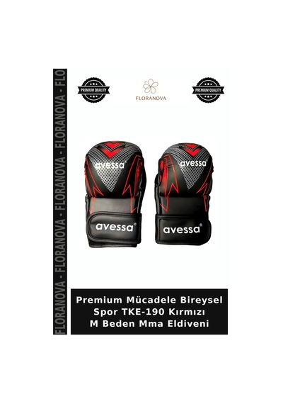 Premium Mücadele Bireysel Spor Tke-190 Kırmızı M Beden Mma Eldiveni
