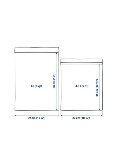 Ikea Istad Kilitlenebilir Buzdolabı Poşeti, Yeşil, 6 Lt Ve 4,5 Lt, 30 Adet