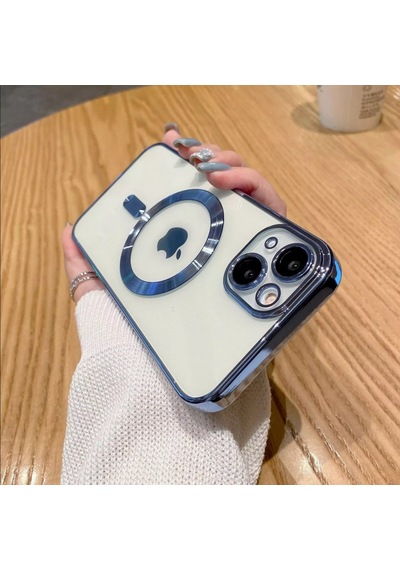 Apple Uyumlu iPhone  14 Plus Kilif Magsafe Kamera Lensli Korumali Seffaf 561062587