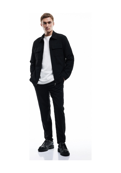 Koton Beli Bağcıklı Katlamalı Paça Cep Detaylı Slim Fit Pantolon Siyah 6wam40038hw Siyah