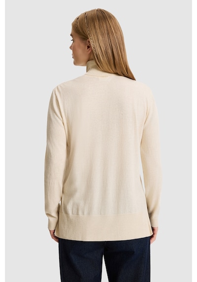 U.S. Polo Assn. Kadın Krem Melanj Balıkçı Yaka Basic Kazak 50313621-vr159