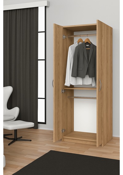 Sahar Giyinme Dolabı - Çok Amaçlı Dolap - Gardırop 60 Cm-2 Kapaklı Atlantik Çam