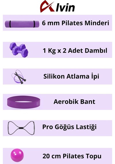 Tüm Vücut Fitnessı İçin İdeal Pilates Seti - Mindere, Dambıla Ve Daha Fazlasına Sahip Genel