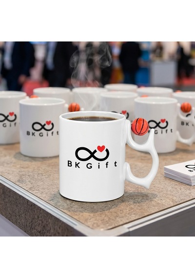 Bk Kurumsal Promosyon Logolu Basketbol Toplu Beyaz Kupa Bardak 10 Adet Logo Baskılı
