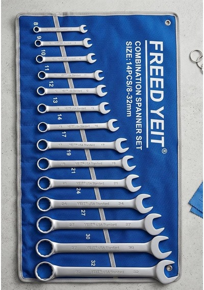 Kombine Anahtar Takımı 8-32 Mm 14 Parça Özel Bez Çantalı