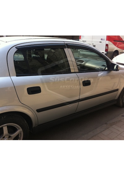 Opel Astra G 1998-2004 Uyumlu Mugen Cam Rüzgarlığı Seti Piano Black 4'lü İthal (00) (ŞüsCarOto Aksesuar)
