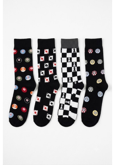 Socketta 4'lü Karışık Renk Erkek Fashion Pamuk Dikişsiz Takviyeli Gaming Soket Çorap - Premium Siyah Socketta 4'lü Karışık Renk Erkek Fashion Pamuk Dikişsiz Takviyeli Gaming Soket Çorap - Premium Siyah