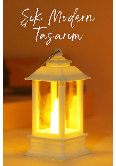 Led Mum Mini Dörtgen Tip Pil Dahil Dumansız Alev Ledli Yapay Dekoratif Mum Dekor Işığı Beyaz Pt434 Beyaz