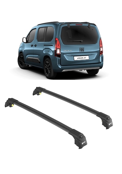 Fiat Doblo Turtle Air2 Ara Atkı Tavan Barı Port Bagaj 2023 Üzeri Uyumlu - Siyah