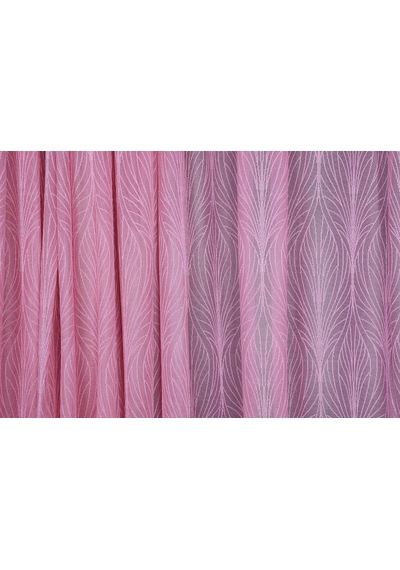 Kdk 2580 Desen Pembe Renk Tek Kanat Hazır Dikilmiş Pileli Fon Perde 300 260 Cm Pembe