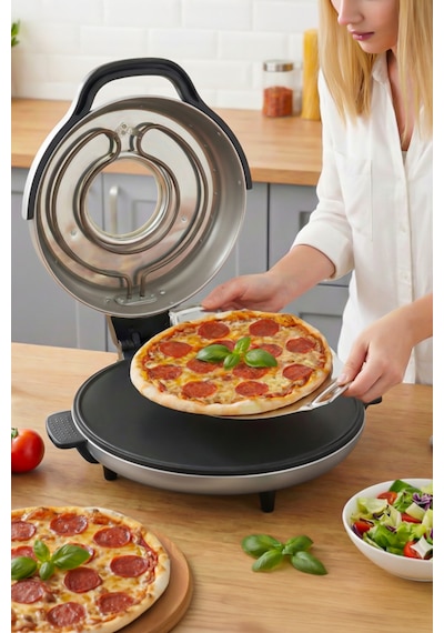Lorenzo Pietra 12in1 Pizza Makinesi Lahmacun Tandır Ekmeği Bazlama Ve Fırın Yemekleri + Tepsi