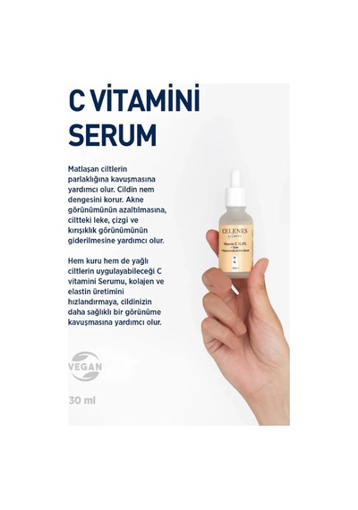 Gees Global Celenes Aydınlatıcı Ve Cilt Tonu Eşitleyici Rena C Vitamini Serum - Yulaf Özü + Niacinamide 30 Ml Gbzs
