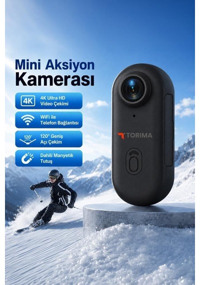 Delux Serisi Manyetik Cep Taşınabilir Aksiyon Kamerası 1080 P Cmr34 Siyah