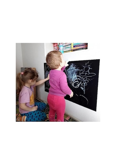 Yapışkanlı Kara Tahta - Çocuklar İçin Büyük Boy 100x30 Cm 124-Pembe