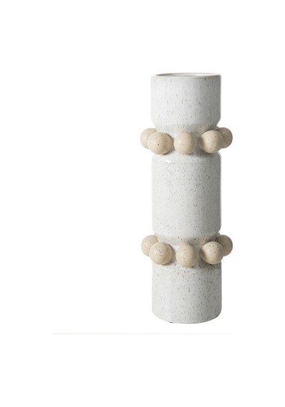 Mudo Home Daphne Dots Vazo 17x17x47 Cm Beyaz
