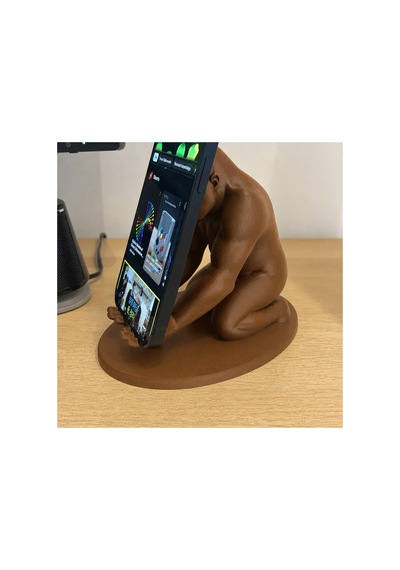 Alvera Goril Telefon Tutucu 3d Baskı Kaslı Goril Masaüstü Telefon Standı-kahverengi