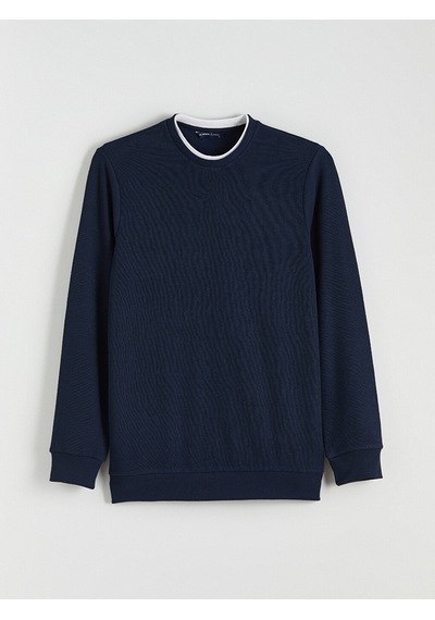 Lcwaıkıkı Classic Lacivert Bisiklet Yaka Erkek Sweatshirt