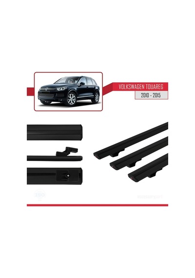 Volkswagen Touareg 2010-2015 Arası İle Uyumlu Basic Model Ara Atkı Tavan Barı Siyah 3 Adet
