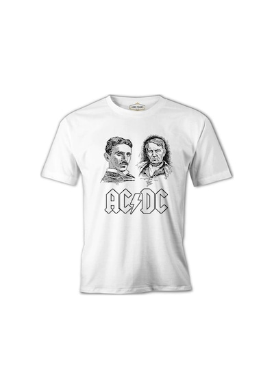 Ac Tesla Vs. Dc Edison Beyaz Erkek Tshirt