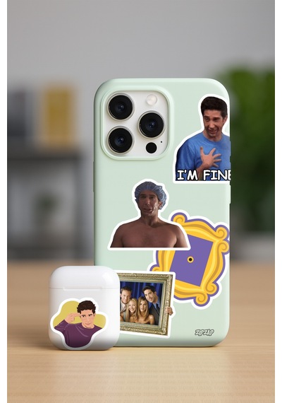 Friends Dizisi Sticker Telefon Laptop Bullet Journal Yapışkanlı Folyo Sticker Paketi 22 Adet Çok Renkli