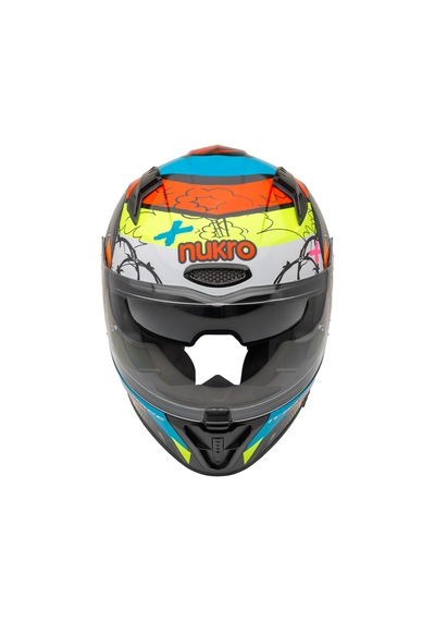 Nukro B-506 Kong Kapalı Motosiklet Kaskı Siyah-kırmızı-neon Sarı