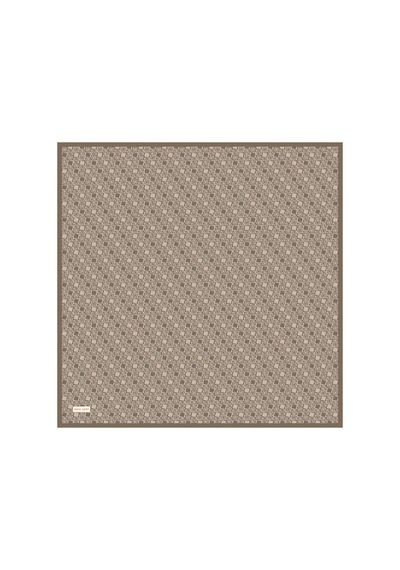 Pierre Cardin Koyu Kahverengi 90x90 İpek Krep Saten Eşarp Kahverengi Kahverengi