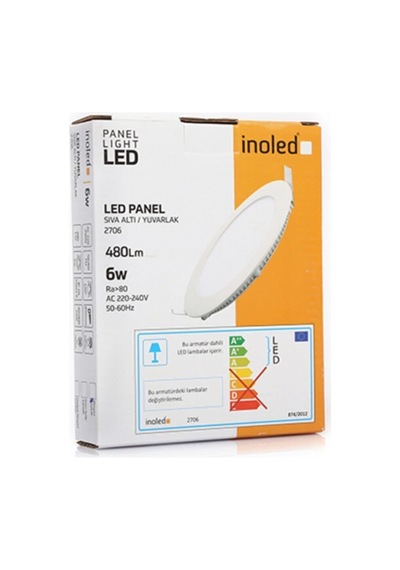 İnoled 6w Yuvarlak Sıva Altı Led Panel Beyaz-6500k