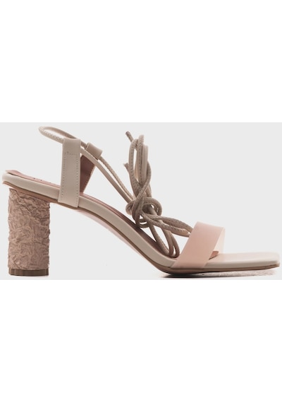 Luvishoes 801 Ten Cilt Topuklu Kadın Sandalet Ten Rengi