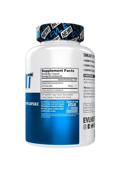 Evl Shilajit 60 Vegetarian Capsules