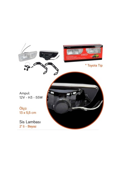 Carub Efsane Kasa Toyota Uyumlu Tip Sis Lambası 12v Beyaz 2 Adet(emark B