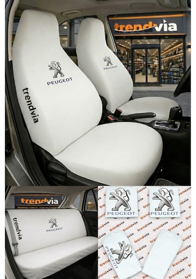 Peugeot Eski Logolu Oto Koltuk Kılıfı Ön Arka Set Penye Universal Koltuk Koruyucu Servis Kılıfı 49394301