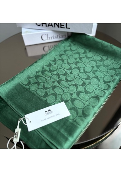 Miorel Scarfs C Desen Çift Taraflı Kaşmir İpek Şal 4 Mevsim Pamuk Şal Yeşil