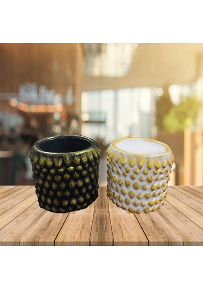 Dekoratif Kozalak Saksı Seti 7x8cm