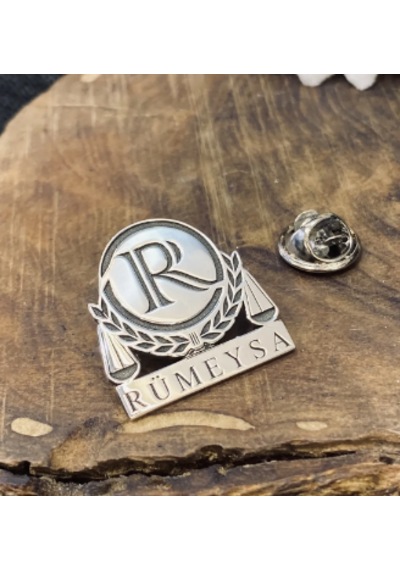 Adalet Terazisi Kişiye Özel Yaka Rozeti Gümüş