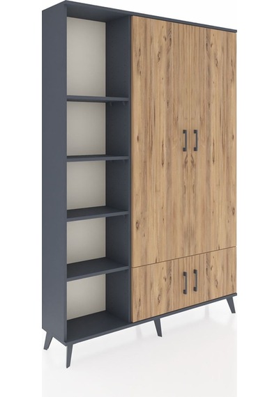 Arges Dolap 6 Raflı 4 Kapaklı Tek Askılı 132x30x195 Antrasit-çam/antrasit Atlas Çam/antrasıt Arges Dolap 6 Raflı 4 Kapaklı Tek Askılı 132x30x195 Antrasit-çam/antrasit Atlas Çam/antrasıt