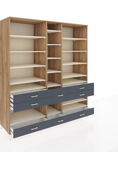 Kronos Dolap 19 Raflı 8 Çekmeceli 220x59x243 Çam-aytaşı/antrasit Aytası/antrasıt Kronos Dolap 19 Raflı 8 Çekmeceli 220x59x243 Çam-aytaşı/antrasit Aytası/antrasıt