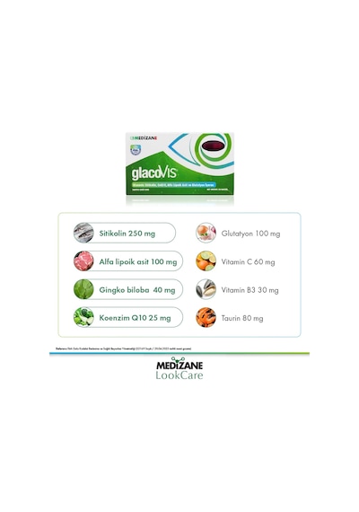 Medizane LookCare GlacoVIS Citicoline Gıda Takviyesi 30 Kapsül