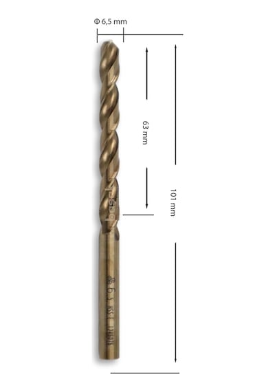 Mte 6,5 Mm Paslanmaz Matkap Ucu Altın Seri Hss-e Dın 338