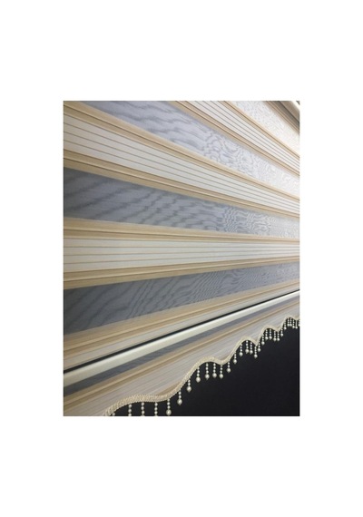 Sarı Renk Geçişli Boncuklu Zebra Stor Perde Sarı - 97264590 Sarı
