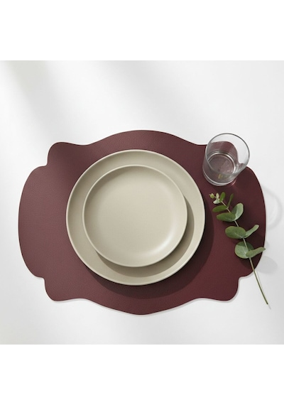2 Adet Suni Deri Amerikan Servis As00120-33x44 Cm Supla Bordo