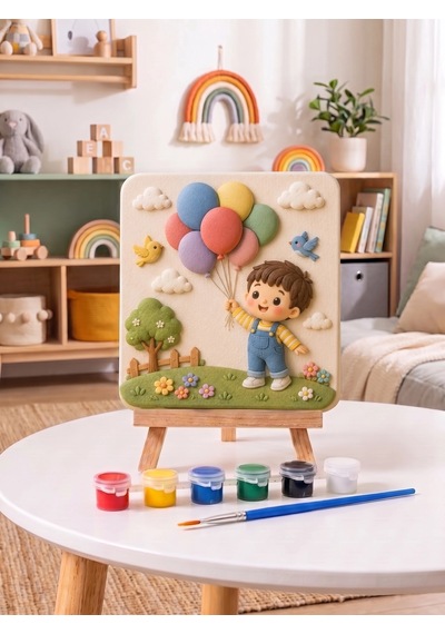15x15 Balonlu Çocuk Taş Boyama Seti Çocuk Ve Yetişkin Hobi Kiti