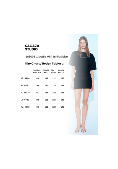 Sagaza Studio Ss6008 Claudıa Mini Tshirt Elbise Siyah