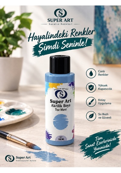 Superart Akrilik Boya Açık Mavi Açık Mavi
