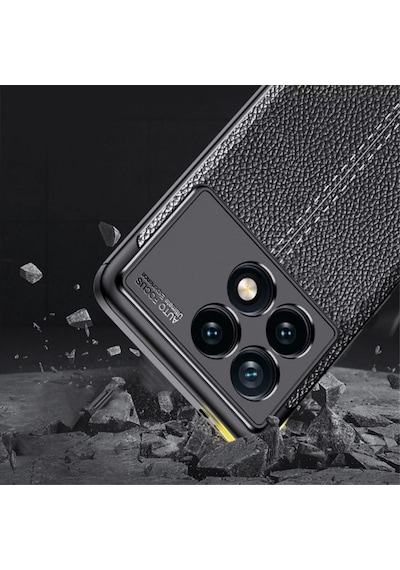 Xiaomi 15 Silikon Kılıf Deri Desenli Kamera Korumalı Darbe Emici Kapak