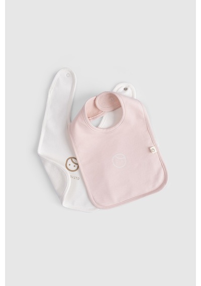 2'li Sıvı Geçirmez Pembe - Ekru Mama Önlüğü Pembe