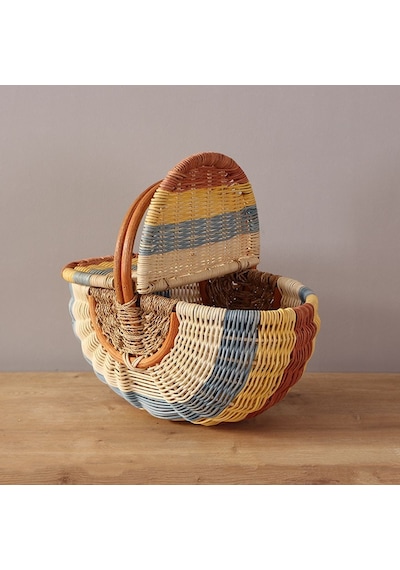 Bohem Small Boy Piknik Sepeti, Brunch Sepeti, Dekoratif Sepet, Iskandinav, Modern, Rattan