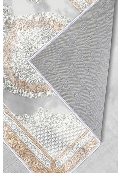 Rovigo Home Dijital Baskı Yıkanabilir Kaymaz Taban Salon Halısı Rvg0429 Krem