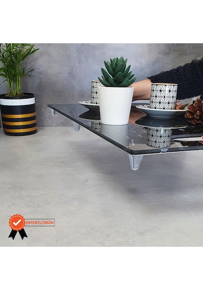Decorita Cam Tepsi Siyah Mermer 29Cm X 52Cm