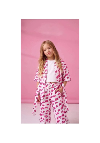 Poala Kids Pembe Kimono Takım